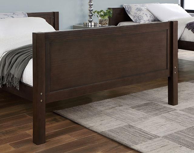 STAMOS Full/Full, Twin/Full, & Twin/twin Bunk Bed, Walnut - Image 3