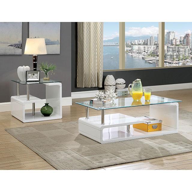 Torkel White/Chrome Coffee Table - Image 2
