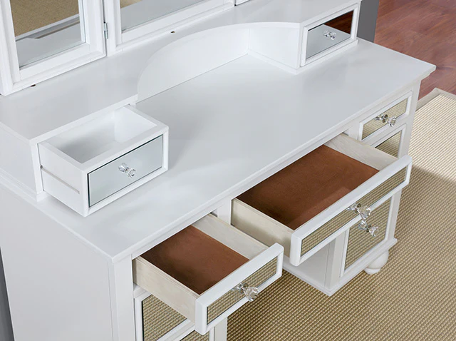 TRACY White Vanity w/ Stool - Image 2