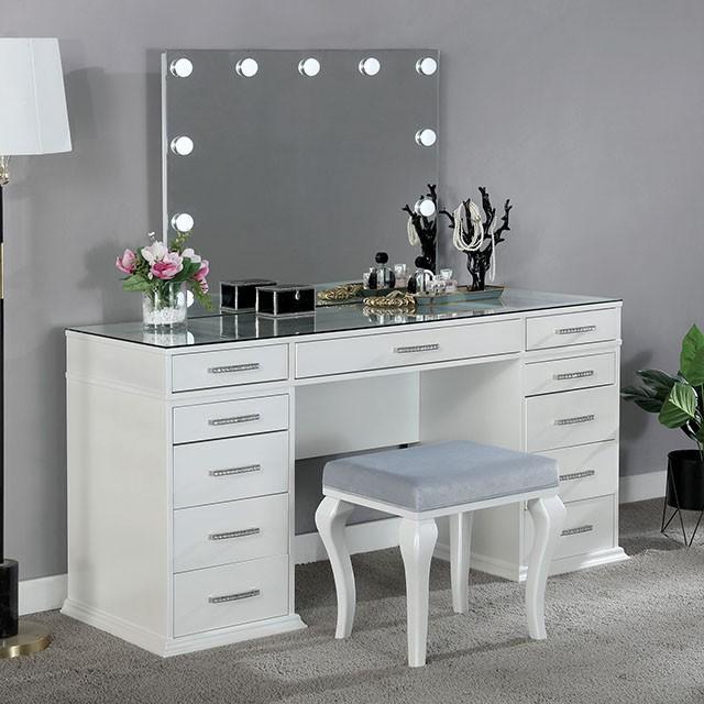 Valentina Vanity Set White & Dark Gray - Image 6