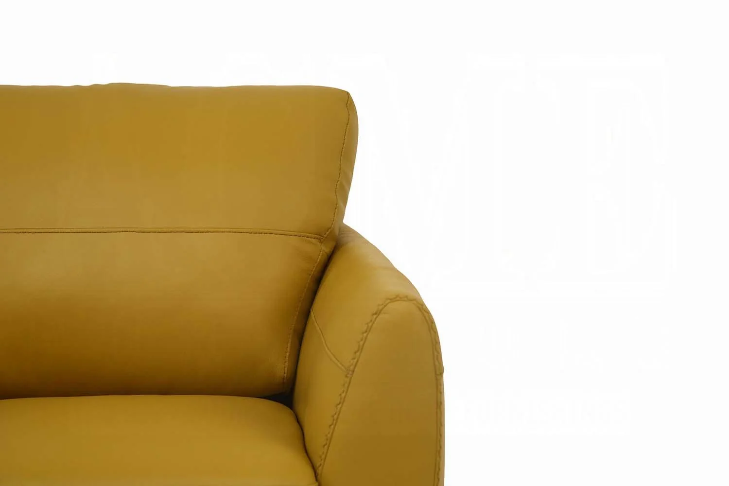 Valeria Mustard Leather Sofa - Image 2