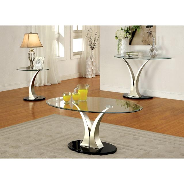 VALO Satin Plated/Black Sofa Table - Image 2