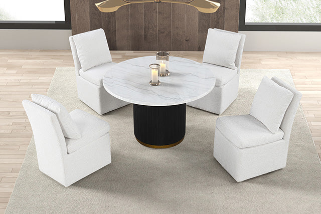 Varde 5 Pc Dining Table Set White - Image 3