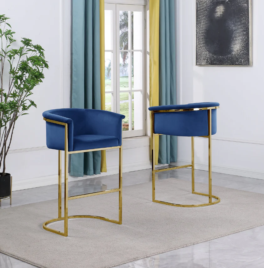Pierce Velvet Counter Height Chairs - Image 3