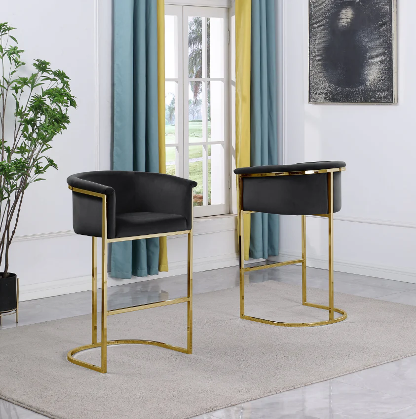 Pierce Velvet Counter Height Chairs - Image 5