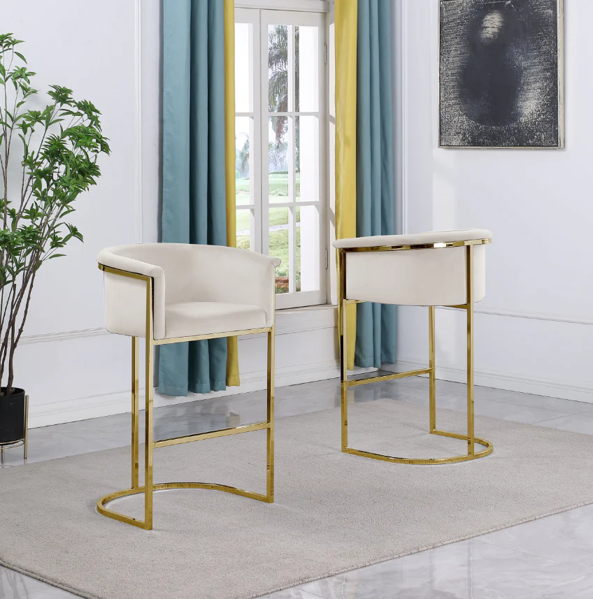 Pierce Velvet Counter Height Chairs - Image 6