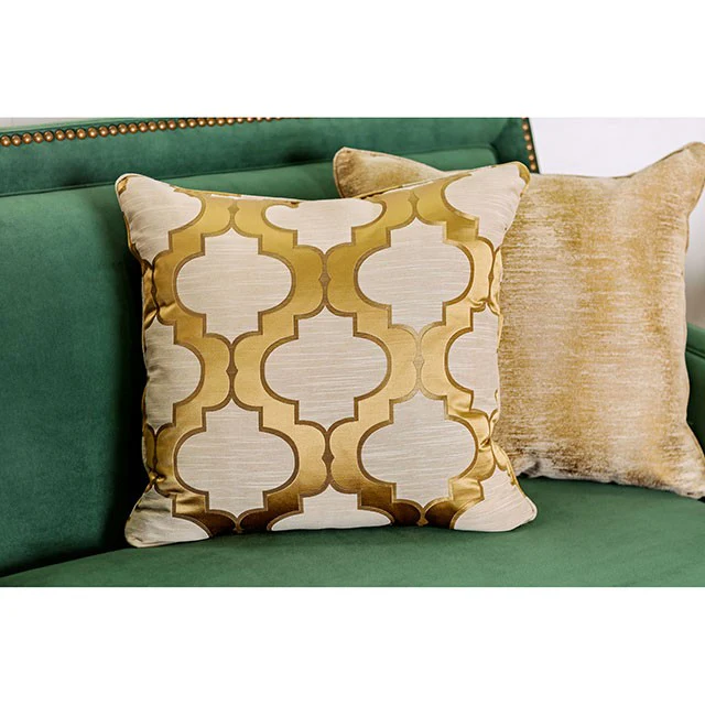 VERDANTE Emerald Green/Gold Sofa - Image 7