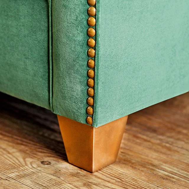 VERDANTE Emerald Green/Gold Sofa - Image 8