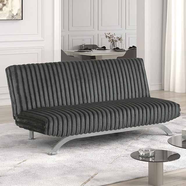 Villeneuve Futon Sofa Bed Black, Pink, & Grey - Image 11