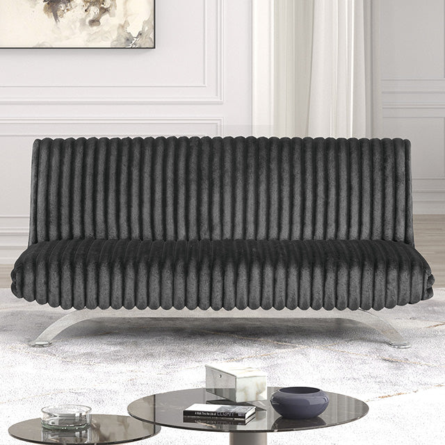Villeneuve Futon Sofa Bed Black, Pink, & Grey - Image 13