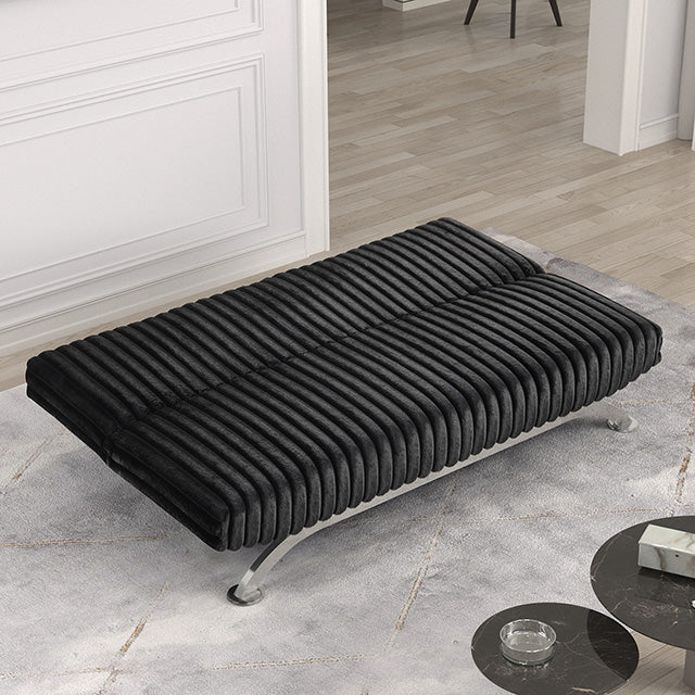 Villeneuve Futon Sofa Bed Black, Pink, & Grey - Image 2