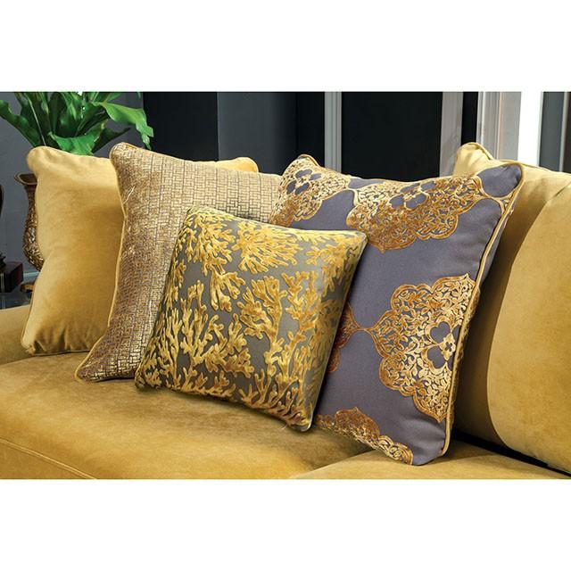 Viscontti Gold/Gray Sofa, Gold - Image 3