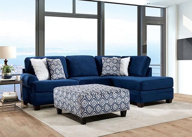 WALDPORT Ottoman, Navy/White - Image 2
