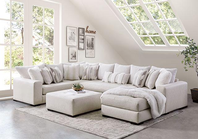 WARRENTON Ottoman, Ivory - Image 2